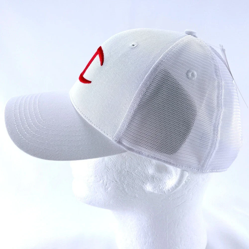 Champion White Embroidered Big C Logo Mesh Snapback Trucker Hat Cap NWT